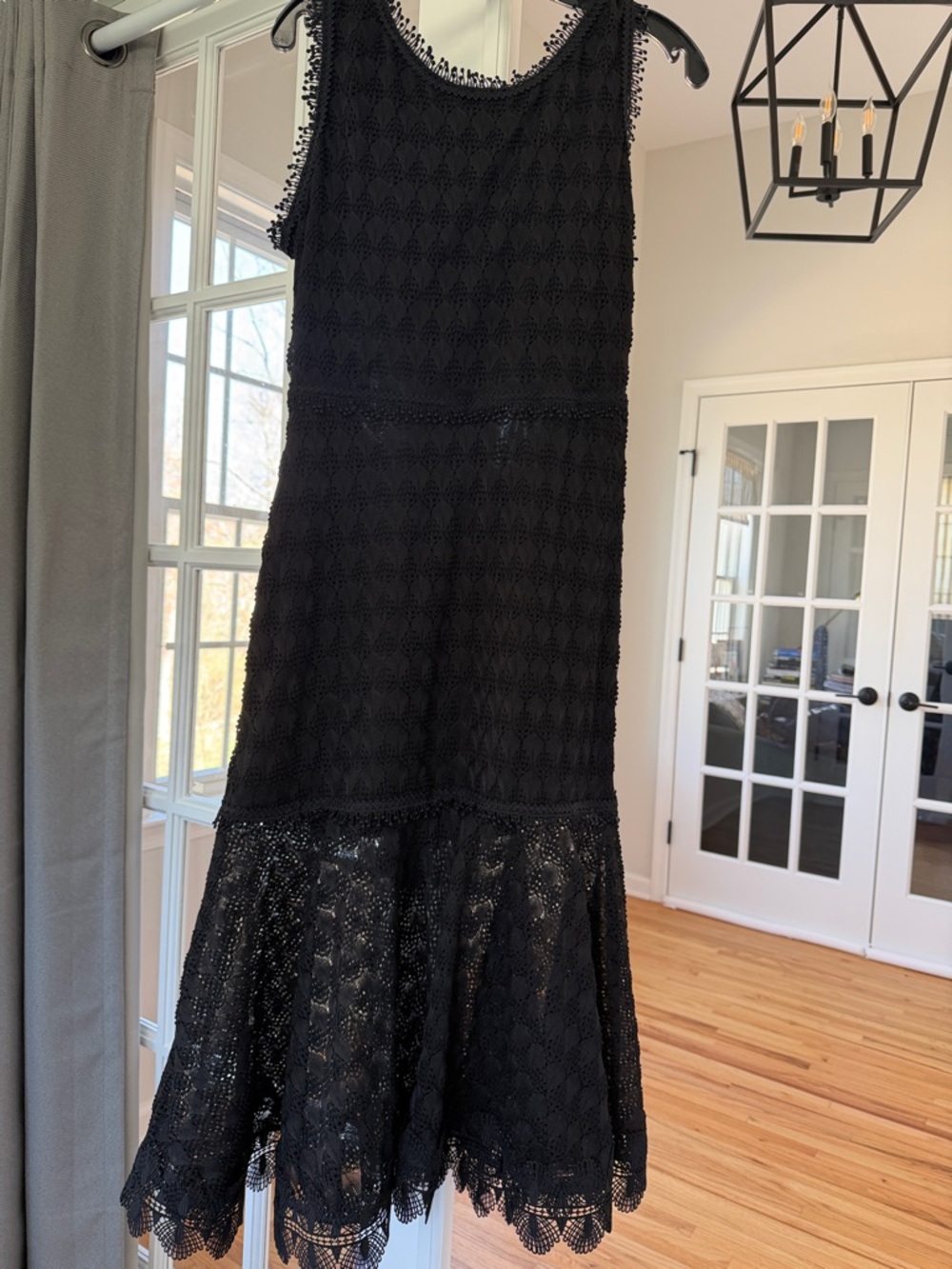 Waimari LLUVIA Dress Black Lace Open Back Sleeveless Midi Dress NWT size medium.